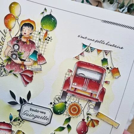 Tampon A6 - Mon p\'tit jardin - Pique-nique - Chou and Flowers