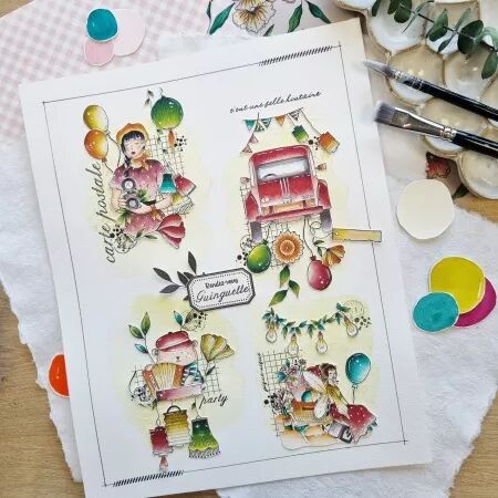 Tampon A6 - Mon p\'tit jardin - Pique-nique - Chou and Flowers