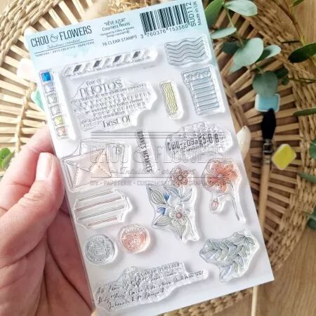 Tampon A6 - Rêve Azur - Courriers fleuris - Chou Flowers
