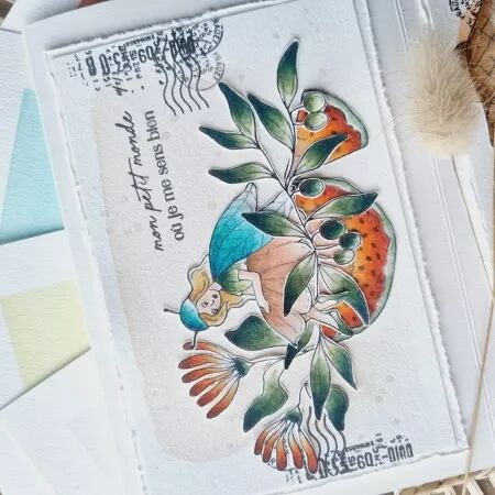 Tampon A6 - Rêve Azur - Dear friend - Chou Flowers