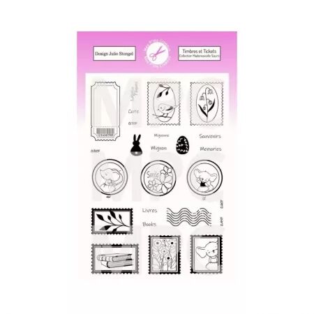 Tampon A6 - Timbres et Tickets - Mademoiselle Souris - Mes Ptits Ciseaux