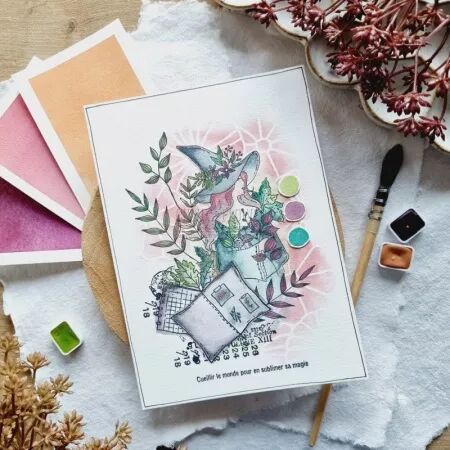 Tampon A7 - L\'orée des bois - Fille des bois - Chou Flowers