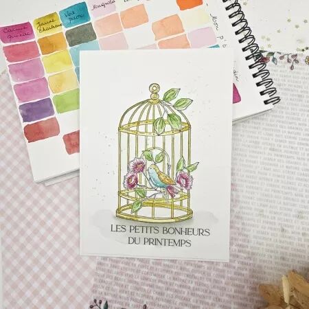 Tampon A7 - Mon p\'tit jardin - Tasse fleurie - Chou and Flowers