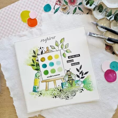 Tampon A7 - Mon p\'tit jardin - Tube de peinture - Chou and Flowers