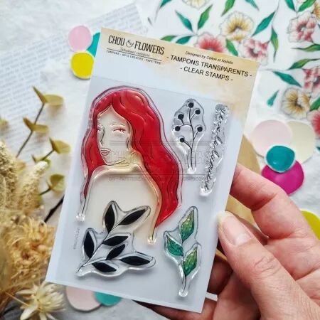 Tampon A7 - Mon p\'tit jardin - Visage vers la lumi&egrave;re - Chou and Flowers