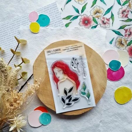 Tampon A7 - Mon p\'tit jardin - Visage vers la lumi&egrave;re - Chou and Flowers