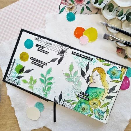 Tampon A7 - Mon p\'tit jardin - Visage vers la lumi&egrave;re - Chou and Flowers