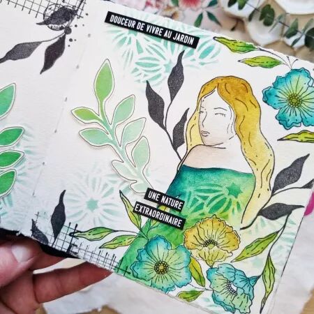 Tampon A7 - Mon p\'tit jardin - Visage vers la lumi&egrave;re - Chou and Flowers