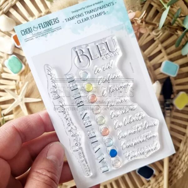 Tampon A7 - R�ve Azur - Bleu comme - Chou Flowers