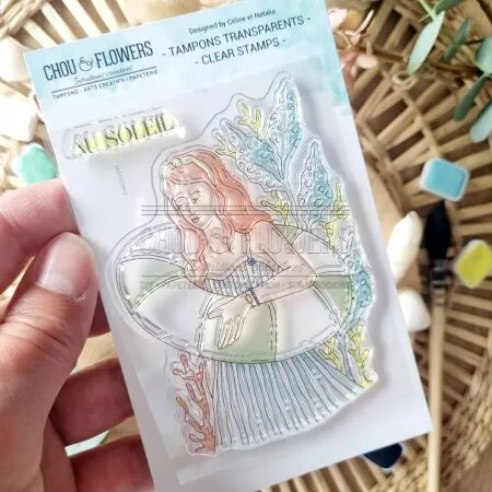 Tampon A7 - Rêve Azur - Fille au soleil - Chou Flowers