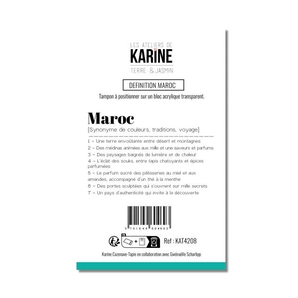 Tampon A7 - Terre & Jasmin - D�finition Maroc - Les Ateliers de Karine