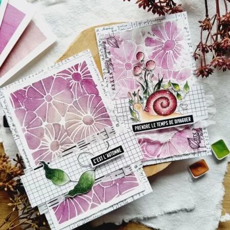 Tampon A8 - L\'orée des bois - L\'escargot - Chou Flowers