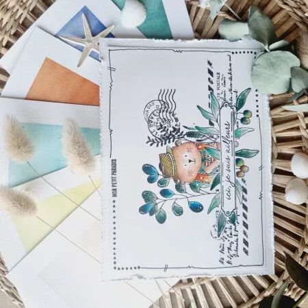 Tampon A8 - Rêve Azur - Doudou Provence - Chou Flowers