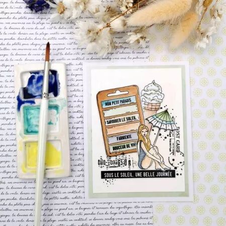 Tampon A8 - Rêve Azur - Etiquette - Chou Flowers