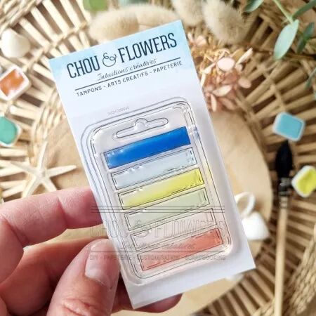 Tampon A8 - Rêve Azur - Etiquette - Chou Flowers