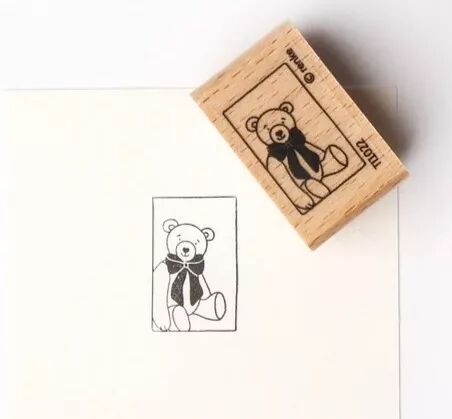 Tampon bois  - ourson - Alexandra Renke