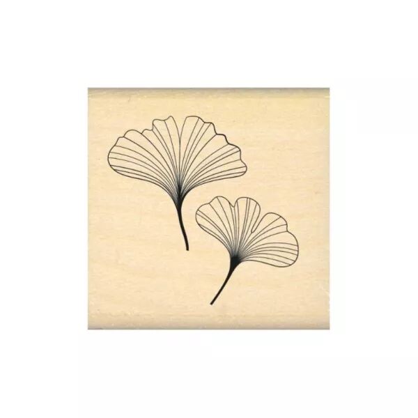 Tampon bois - Ginkgo - Deux Ginkgo - Floril�ges Design