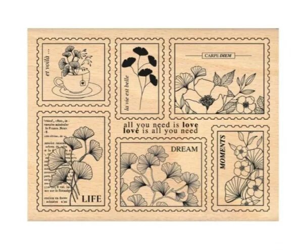 Tampon bois - Ginkgo - Timbres