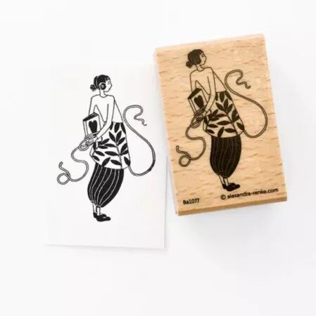 Tampon bois - Livre figurine - Alexandra Renke