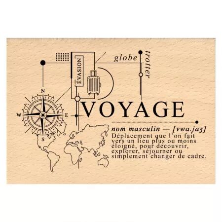Tampon bois COMPOSITION VOYAGE - Horizons - Floril&egrave;ges Design