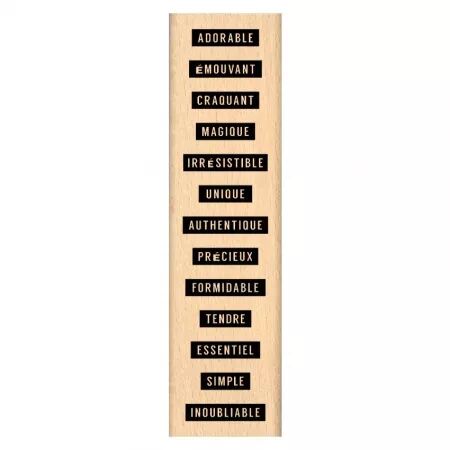 Tampon bois JOLIS PETITS MOTS - Floril&egrave;ges design