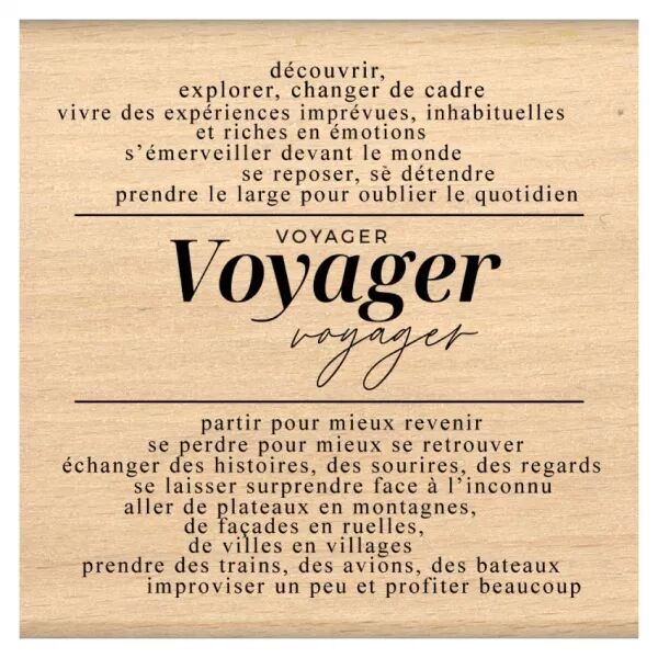 Tampon bois PARTIR VOYAGER - Horizons - Floril�ges Design