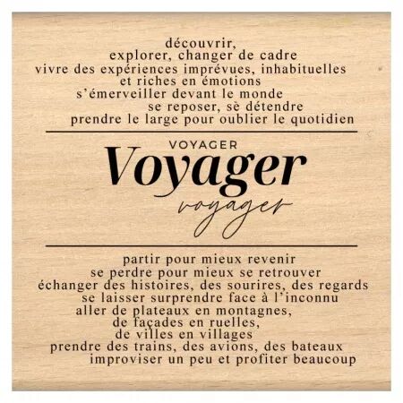 Tampon bois PARTIR VOYAGER - Horizons - Floril&egrave;ges Design