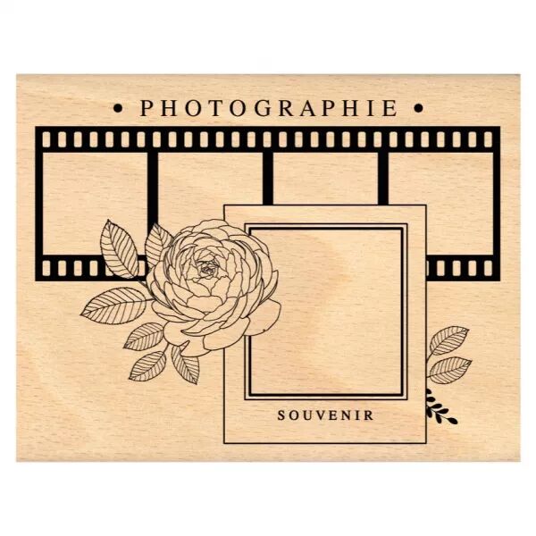 Tampon bois PHOTOGRAPHIE SOUVENIR - Floril�ges design