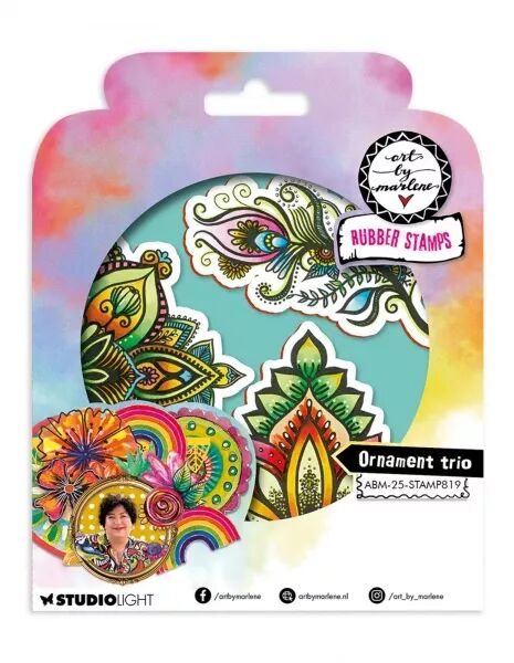 Tampon caoutchouc - Ornament trio - Art by Marlene