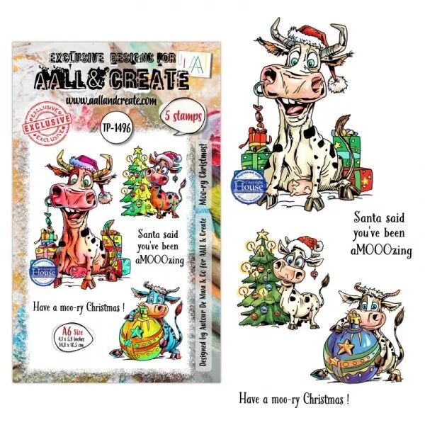 Tampon Clear - 1496 - Moo-ry Christmas! - AALL and Create