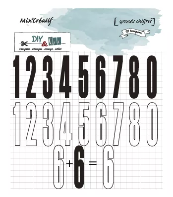 Tampon clear : Double chiffres - DIY and Cie - Tout ce qui compte