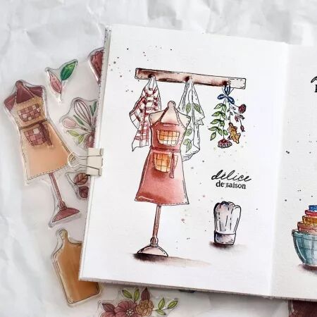Tampon DL - L\'orée des bois - Le tablier - Chou Flowers