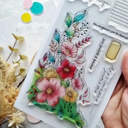 Tampon DL - Mon p\'tit jardin - Jardin po&eacute;tique - Chou and Flowers