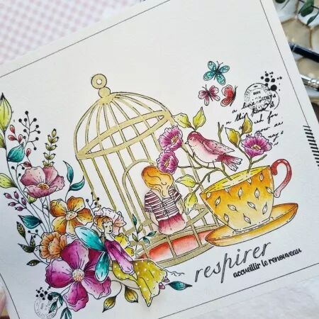 Tampon DL - Mon p\'tit jardin - Les mots printemps - Chou and Flowers