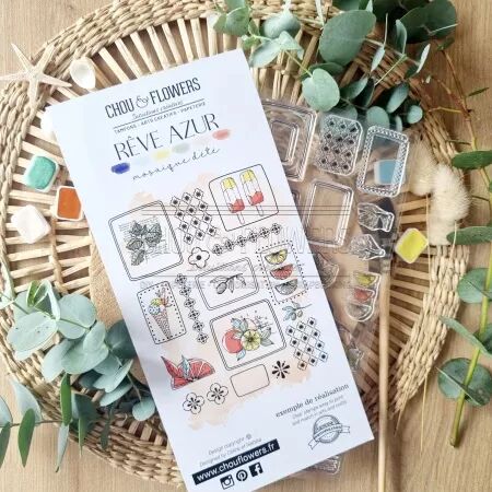 Tampon DL - Rêve Azur - Mosaïque d\'été
