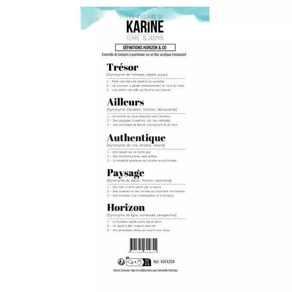 Tampon DL - Terre & Jasmin - D�finitions Horizon & Co - Les Ateliers de Karine