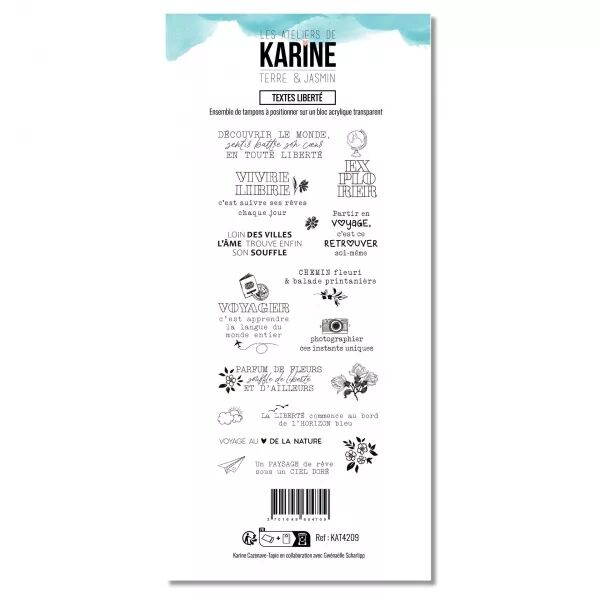 Tampon DL - Terre & Jasmin - Textes Libert� - Les Ateliers de Karine