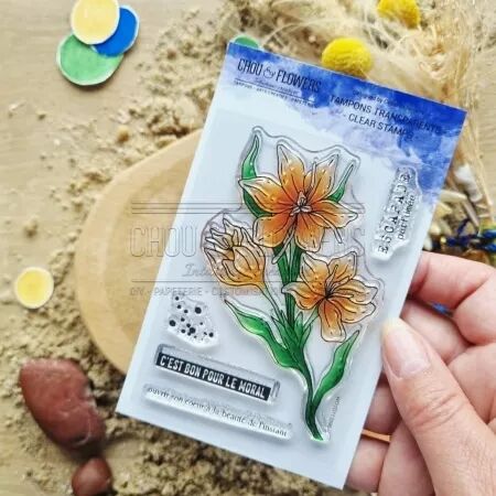 Tampon FLEURS DE SAFRAN - collection Chant des dunes - Chou and Flowers