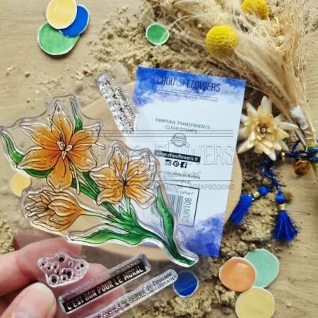 Tampon FLEURS DE SAFRAN - collection Chant des dunes - Chou and Flowers