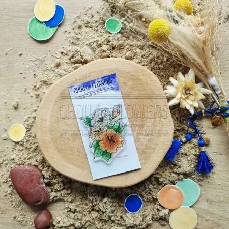 Tampon FLEURS EXOTIQUES - collection Chant des dunes - Chou and Flowers
