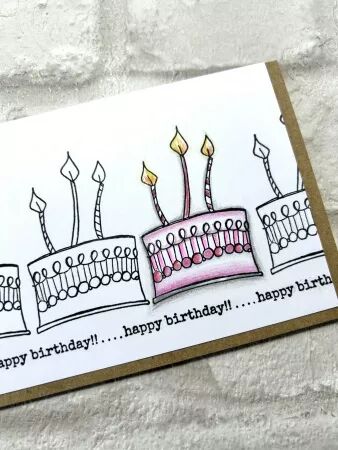 Tampon Mini 81 - G&acirc;teau anniversaire - JOFY pour PaperArtsy