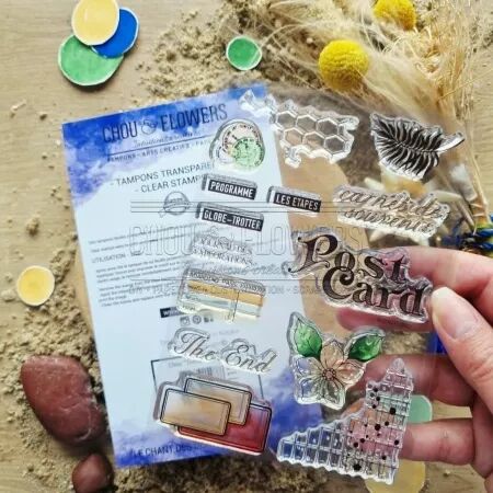Tampon TEXTURES POSTCARD - collection Chant des dunes - Chou and Flowers