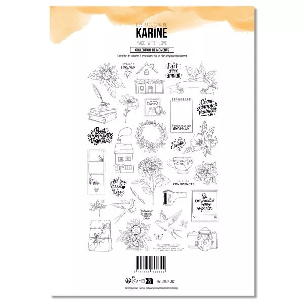 tampons A4 - Collection de moments - Made with Love - collection Made with love - Les ateliers de Karine