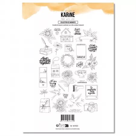 tampons A4 - Collection de moments - Made with Love - collection Made with love - Les ateliers de Karine