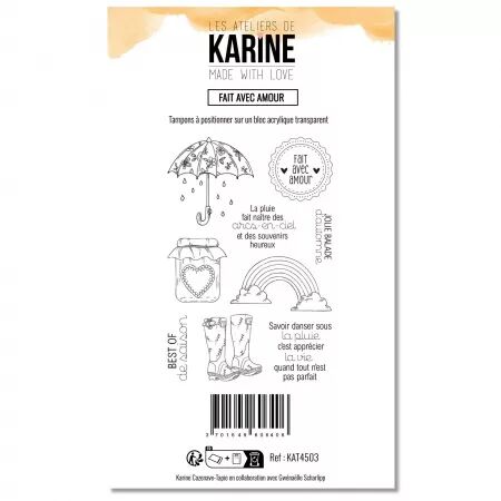 tampons A6 - Fait avec amour - Made with Love - collection Made with love - Les ateliers de Karine