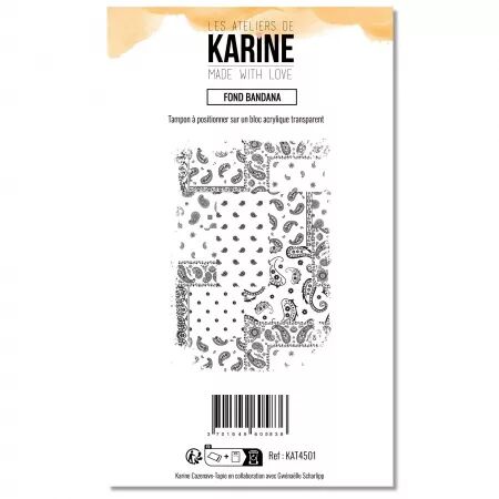 tampons A6 - Fond Bandana - Made with Love - collection Made with love - Les ateliers de Karine