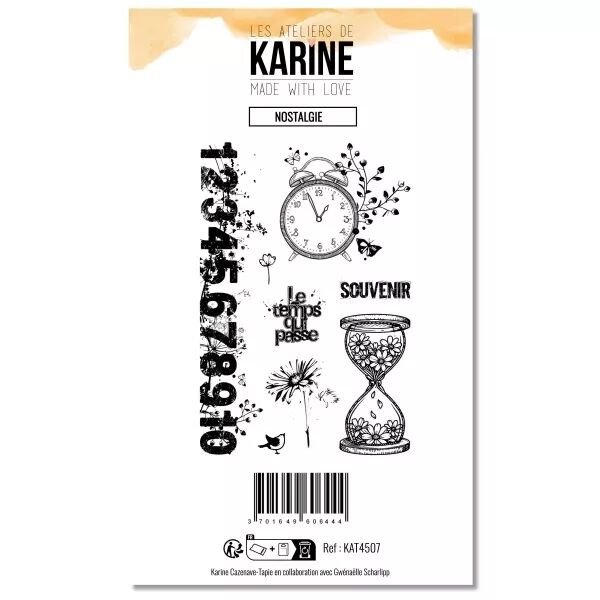 tampons A6 - Nostalgie - Made with Love - collection Made with love - Les ateliers de Karine