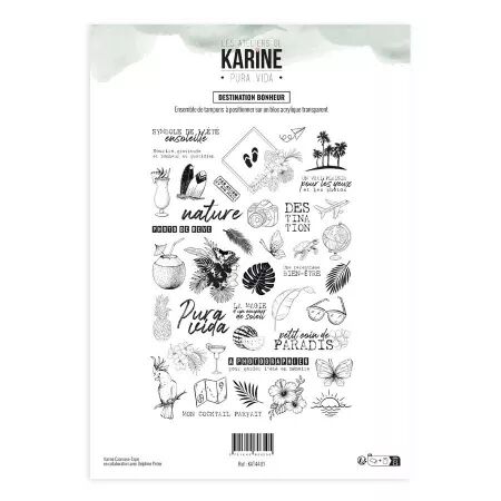Tampons clear A4 Destination Bonheur - Pura Vida - Ateliers de Karine