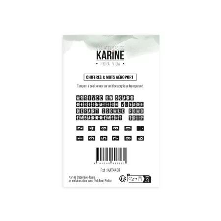 Tampons clear Chiffres et mots a&eacute;roport - Pura Vida - Ateliers de Karine