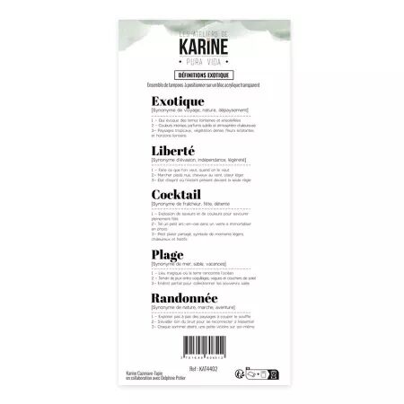 Tampons clear D&eacute;finitions Exotique - Pura Vida - Ateliers de Karine